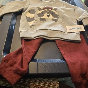 Carter's Gray and Red Kids Bottoms Set